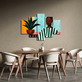 Obraz - Žena s kvetinou (150x105 cm)