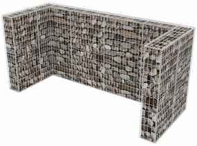Gabiónová ohrada na trojitý odpadkový kôš, oceľ 250x100x120 cm