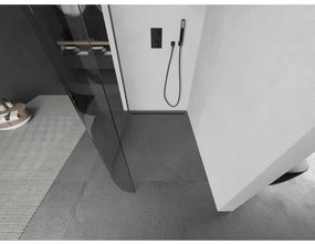 Mexen Kioto L, sprchová zástena Walk-In 100 x 200 cm, 8mm číre sklo, grafitový profil, 800-100-103-66-06