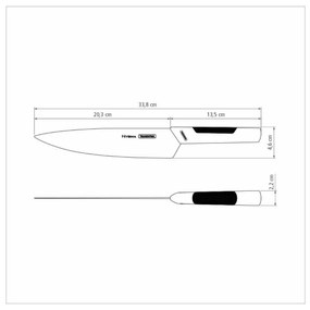 Kuchársky nôž Tramontina Nygma 20 cm - čierny