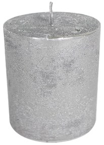 Strieborná nevonná sviečka XL valec - Ø 10*15cm