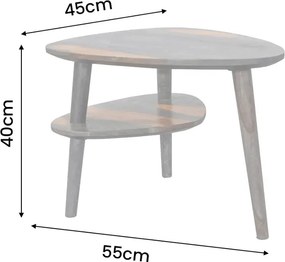 Dizajnový konferenčný stolík Lorelei 55 cm Sheesham sivý