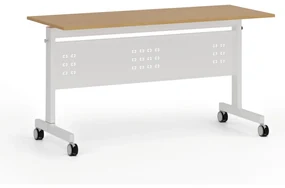 Mobilný stôl PRIMO MOBI, 1400 x 600 mm, biela podnož, buk