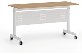 Mobilný stôl PRIMO MOBI, 1400 x 600 mm, biela podnož, buk