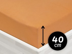 Jersey napínacie prestieradlo na extra vysoký matrac JR-022 Okrové 100 x 200 - výška 40 cm