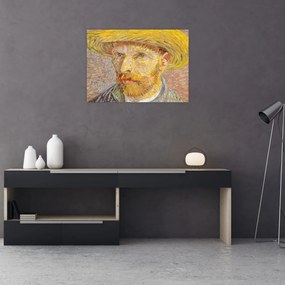 Obraz - Vincent van Gogh, Self-Portrait with a Straw Hat (The Potato Peeler), reprodukcia (70x50 cm)