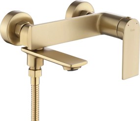 Rea Storm, vaňová batéria s ručnou bodovou sprchovou sadou, zlatá matná, REA-B7963