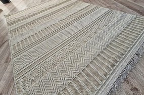 Béžový boho koberec s pruhovaným vzorom 878-B – polypropylén Rozmer: 140x190 cm