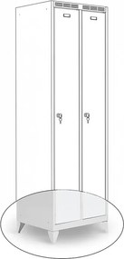 Kovová šatníková skriňa Trestles SS2M 1800x600x500 mm, 2 oddiely, svetlosivé dvere Podnož: nožičky, Zámok: cylindrický