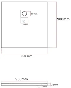 Erga Oldaf, SMC štvorcová sprchová vanička 90 x 90 cm, biela matná, ERG-GMA-OL-9090