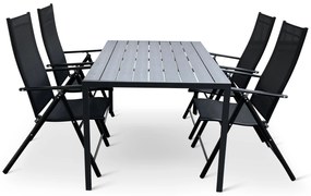 Záhradný jedálenský set Viking L + 4x kovová stolička Pia