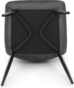 Jedálenská stolička zamatová, sivá CT-V5081 GREY4
