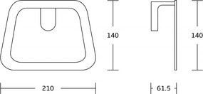 Mexen príslušenstvo, Lea držiak na uteráky, zlatá, 7026032-50
