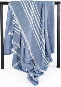 Modrá bavlnená deka 150x200 cm Solene – Tiseco Home Studio