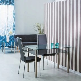 Jídelní stůl Madras 90 cm stříbrný/čirý