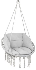 Sivé závesné kreslo KOLUMBIA s polstrovaním