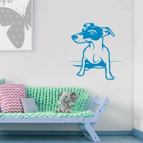 Veselá Stena Samolepka Pes Jack Russell Terrier Farba: modrá, Veľkosť: 100 x 75 cm