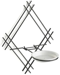 NÁSTENNÝ DRŽIAK NA KVETINÁČ EVELIN 41X31X26 CM ČIERNA