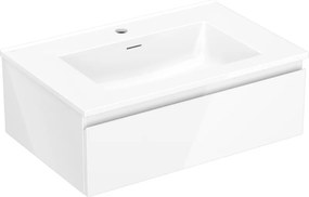 Mexen Orio, kúpeľňová skrinka 70 cm s umývadlom Otis, 1 zásuvka, biela lesklá, 91A10-07023-1-BF00-W18M00