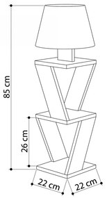 Stojacia lampa Kozena 85 cm dub/biela