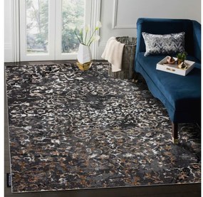 Moderný koberec DE LUXE 2080 ornament vintage - Štrukturálny sivý