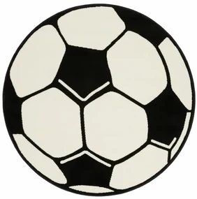 Koberec PP Football biely / čierny kruh