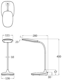 Globo 58455W - LED Stmievateľná dotyková stolná lampa BOTAL LED/9W/230V biela