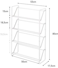 Biely kovový stojan na topánky Frame – YAMAZAKI