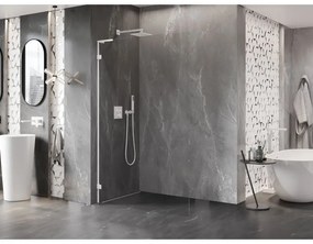 Mexen Lunar L, sprchová stena ľavá 110 x 200 cm, 8mm číre sklo, biely profil, 830L-110-000-20-00-L