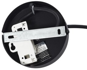 Vonkajšia závesná lampa čierna s oranžovým lanovým tienidlom IP44 - Cava Jayla