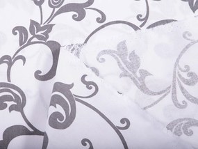 Biante Bavlnený záves Sandra SA-184 Sivé kvetované ornamenty na bielom 150x140 cm