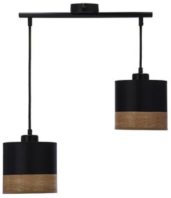 Luster na lanku PORTO 2xE27/60W/230V čierna/hnedá