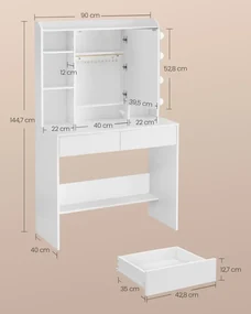 Toaletný stolík s LED osvetlením RDT126W01