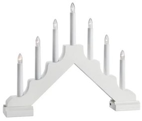 Markslöjd 706051 - LED Vianočný svietnik EVELIN 7xLED/0,06W/6xAA biela