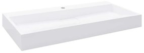 vidaXL Umývadlo z minerálneho/mramoroveho odliatku 100x46x11 cm biele