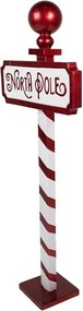 Vianočná dekorácia ceduľa na nohe North Pole - 46*18*110 cm