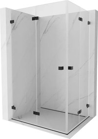 Mexen Lunar-F Duo, skladací sprchový kút 85 x 70 cm, 8mm číre sklo, čierny profil, 836-085L-070P-70-00