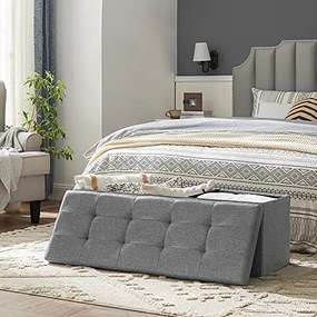 Taburetka s úložným priestorom, 38x110x38cm, svetlo sivá