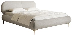 Manželská posteľ 140 cm Octave 140 (s roštom) (s úl. priestorom) (svetlá sivá + zlatá). Akcia -19%. Vlastná spoľahlivá doprava až k Vám domov. 1100027