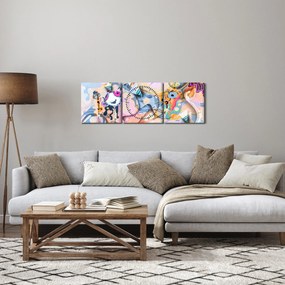 Obraz - Rozprávková abstrakcia (s hodinami) (90x30 cm)