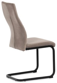 Autronic - Židle jídelní, cappucino látka, černý kov - DCL-X7018 CAP2 AKCE