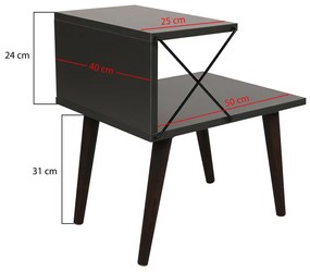 Nočný stolík Cross Anthracite