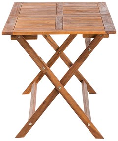 Záhradný stôl z akáciového dreva 140 x 75 cm tmavé drevo CENTO Beliani