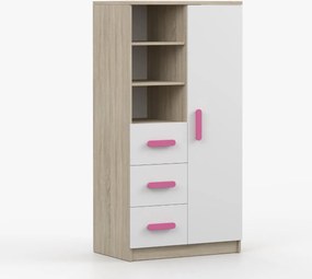 Regál SCOUT - dub sonoma/biely (viac variant)