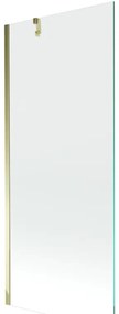 Mexen Next, vaňová zástena 1-krídlová 80 x 150 cm, fixné krídlo, 6 mm číre sklo, zlatý profil, 895-080-000-00-00-50