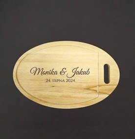 AMADEA Drevený servírovací lopárik - podnos oválny, masívne drevo, 35 cm