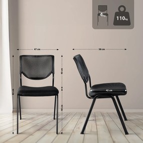 Stolička Kaber - čierna/čierna
