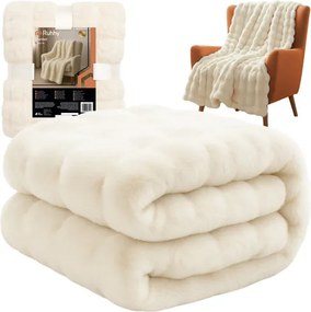 Mäkká deka v bielej farbe s motívom Vianoc - 150 x 200 cm