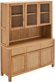 XXXLutz PRÍBORNÍK S VITRÍNOU, dub, prírodná farba, 140/190/40 cm MID.YOU - Sklenené vitríny - 002510002901