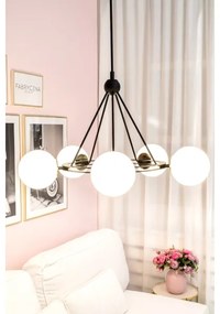 Argon 6150 - Luster na tyči AMALFI 3xE27/15W/230V čierna/biela